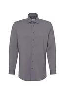 Koszule męskie - Seidensticker Męska koszula z krótkim rękawem, regular fit, antracytowa, 46, antracytowy, 46 - miniaturka - grafika 1