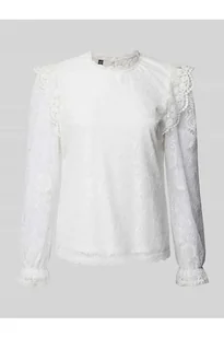 Bluzka z długim rękawem i obszyciem koronką model COLLINE - Pieces - Koszulki i topy damskie - miniaturka - grafika 1