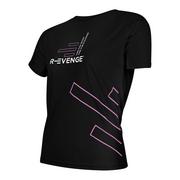 Koszulki sportowe damskie - Damska koszulka z krótkim rękawem Fitness Running Cardio czarna - miniaturka - grafika 1