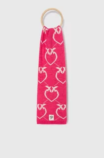 Szaliki i chustki dla dzieci - Pinko Up szalik z domieszką wełny kolor różowy wzorzysty - grafika 1