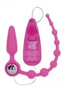 Wibratory analne - Booty boss of toys Plug/vibr CALL DOUBLE DARE PINK - miniaturka - grafika 1