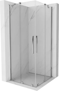 Mexen Velar Duo kabina prysznicowa rozsuwana 80x80 cm, transparent, chrom - 871-080-080-02-01 - Kabiny prysznicowe - miniaturka - grafika 1