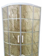 Kabiny prysznicowe - Szklana kabina prysznicowa biała LOFT w duże szprosy 90x90 - miniaturka - grafika 1