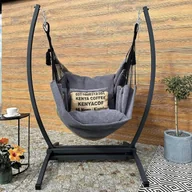 Hamaki - Hamak wiszący ze stelażem Swing XXL - Szary - miniaturka - grafika 1