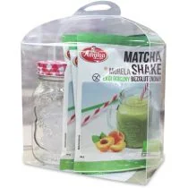 Amylon budynie galaretki,kisiele,cukry skrobie ZESTAW 5 x SHAKE MATCHA W PROSZKU Z MORELAMI BIO 30 g + SZKLANKA 8594006668415 - Galaretki - miniaturka - grafika 1