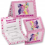 Kartki okolicznościowe i zaproszenia - Zaproszenie Urodzinowe Kucyki Pony Zaproszenia Na Przyjęcie Wiele Wzorów - miniaturka - grafika 1