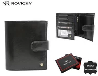 Portfele - Skórzany, duży portfel męski z systemem RFID — Rovicky - miniaturka - grafika 1