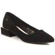 Czółenka - Czółenka zamszowe damskie w szpic czarne Vinceza 20198 - miniaturka - grafika 1