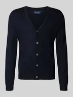 Swetry męskie - Kurtka z dzianiny z dekoltem w serek - miniaturka - grafika 1