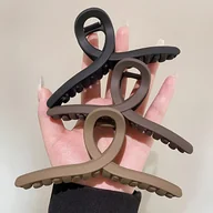 Ozdoby do włosów - TEMU 3 Eleganckie Matowe Spinki do Włosów dla Kobiet – Duży Rozmiar, Antypoślizgowy Krzyżowy Design w Kolorach Czarnym, Brązowym i Khaki – Idealne na - miniaturka - grafika 1