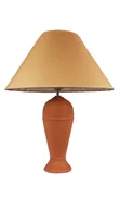 Lampy stojące - Lampka CERAMICZNA nocna stołowa abażur FSL3094 OR+GO - miniaturka - grafika 1