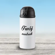 Butelki termiczne - Dziecięcy bidon ze stali nierdzewnej z Twoim nadrukiem - biały - miniaturka - grafika 1