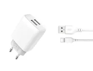 Ładowarki do telefonów - STa Ładowarka sieciowa XO L57 - 2x USB 2.4A + kabel USB - C - miniaturka - grafika 1