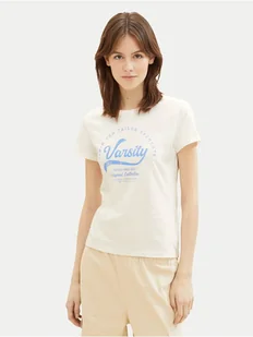 Tom Tailor Denim T-Shirt 1040185 Biały Regular Fit - Koszulki i topy damskie - miniaturka - grafika 1