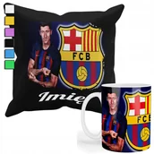 Gadżety dla niej i dla niego - ZESTAW KUBEK + POSZEWKA Z NADRUKIEM-DLA FANA LEWANDOWSKI FC BARCELONA +IMIĘ - miniaturka - grafika 1