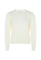 Swetry damskie - Blonda Damski sweter z dzianiny w stylu vintage z okrągłym dekoltem wełniany biały rozmiar XS/S, biały (wollweiss), XS - miniaturka - grafika 1