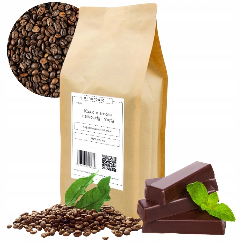 Kawa Ziarnista Arabica O Smaku Czekoladowo Miętowym Kolumbia 1KG