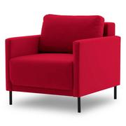 Fotele - Elegancki fotel welurowy, Laya 70, 85x96x90 cm, czerwony - miniaturka - grafika 1