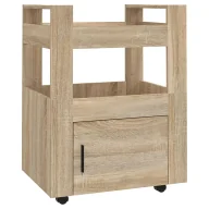 Wózki kuchenne - Drewniany wózek do kuchni z szafką dąb sonoma Z0-P29 - miniaturka - grafika 1