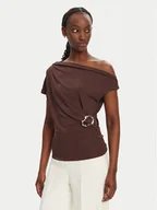 Bluzki damskie - Rinascimento Bluzka CFC0123483003 B401 Brązowy Regular Fit - miniaturka - grafika 1