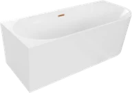 Wanny - Mexen Mia wanna wolnostojąca narożna lewa 150 x 75 cm, biała, przelew miedź szczotkowana - 52691507500L-65 - miniaturka - grafika 1