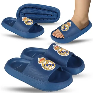 Real Madryt Granatowe, dziecięce KLAPKI PIANKOWE na basen, GRUBA PODESZWA , LEKKIE 30-31 EU - Moda i Uroda OUTLET - miniaturka - grafika 1