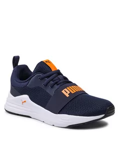 Buty dla dziewczynek - Puma Dziecięce Buty casual WIRED RUN JR PEACOAT-VIBRANT ORANGE 37421417 - grafika 1