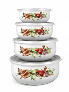 Miski Emaliowane Na Żywność 4 Szt Pojemniki Vege - Pojemniki kuchenne - miniaturka - grafika 1