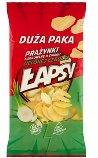 ŁAPSY Prażynki ziemniaczane ZIELONA CEBULKA 110g DUŻA PAKA - Chipsy - miniaturka - grafika 1