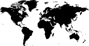 Naklejki na ścianę E-DRUK, Mapa Świata, czarne, 200x100 cm - Naklejki na ścianę - miniaturka - grafika 1