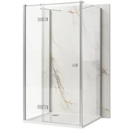 Kabiny prysznicowe - Rea Kwadratowa kabina prysznicowa przyścienna lewa 90x90x90 Atlas Chrom - miniaturka - grafika 1