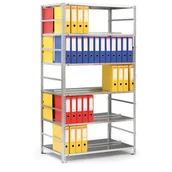 Szafy i regały magazynowe - META Regał na segregatory COMPACT, szary, 7 półek, 2200x1000x600 mm, podstawowy 141017 - miniaturka - grafika 1