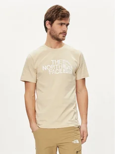 The North Face T-Shirt Woodcut Dome NF0A87NX Beżowy Regular Fit - Koszulki męskie - miniaturka - grafika 1