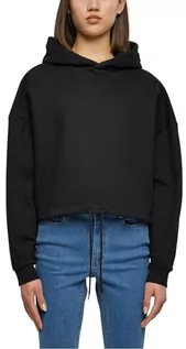 Bluzy damskie - Urban Classics Damska bluza z kapturem Ladies Cropped Oversized Hoodie Black 4XL, czarny, 4XL - grafika 1