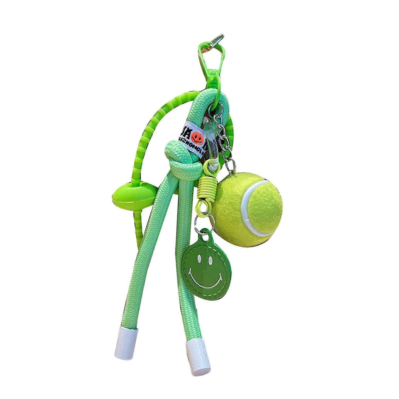 Brelok do tenisa Smile do dekoracji plecaka i prezentu dla kobiet z praktycznymi nylonowymi torbami linowymi Akcesoria do wisiorek Fluorescencyjny ...