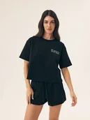 Bluzki damskie - Koszulka z krótkim rękawem Menola Bloovii czarny M - miniaturka - grafika 1