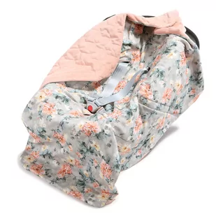 La Millou Organic Jersey Kocyk do fotelika samochodowego Blooming Boutique velvet powder pink - Śpiworki dla dzieci - miniaturka - grafika 1