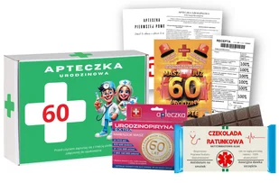 Prezent na 60 Urodziny dla Kobiety Przyjaciółki Kartka Pamiątka Czekolada - Zestawy upominkowe - miniaturka - grafika 1