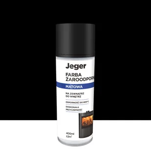 Spray żaroodporny czarny 0.4 l matowy Jeger - Farby i lakiery w sprayu - miniaturka - grafika 1