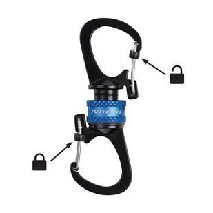 Nite Ize - Karabinek SlideLock® 360° Magnetic Locking Dual Carabiner - Niebieski - MSBL-03-R7 - Sprzęt wspinaczkowy - miniaturka - grafika 2