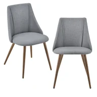 Krzesła - 2x tapicerowane krzesło designerskie krzesło do jadalni zestaw 2 tekstylnych szarych krzeseł biurowych z metalowymi nogami o wyglądzie drewna 2 szt. [en.casa] - miniaturka - grafika 1