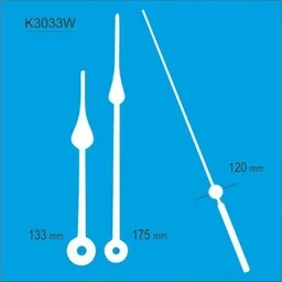Komplet wskazówek zegarowych białe /K3033W - Akcesoria do zegarków - miniaturka - grafika 1