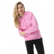 Bluzy damskie - Damska bluza dresowa nierozpinana z kapturem Champion Legacy Hooded Sweatshirt - różowa - miniaturka - grafika 1