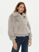 Płaszcze damskie - Guess Futro Soave W4BL11 WGHT0 Szary Regular Fit - miniaturka - grafika 1