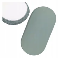 Prześcieradła dla dzieci - Prześcieradło do gondoli wózka kołyski z gumką bawełniane, Lama Love, zielone, 74x36 cm - miniaturka - grafika 1