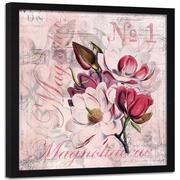 Plakaty - Plakat w ramie czarnej FEEBY Kwiaty magnolii 2, 40x40 cm - miniaturka - grafika 1