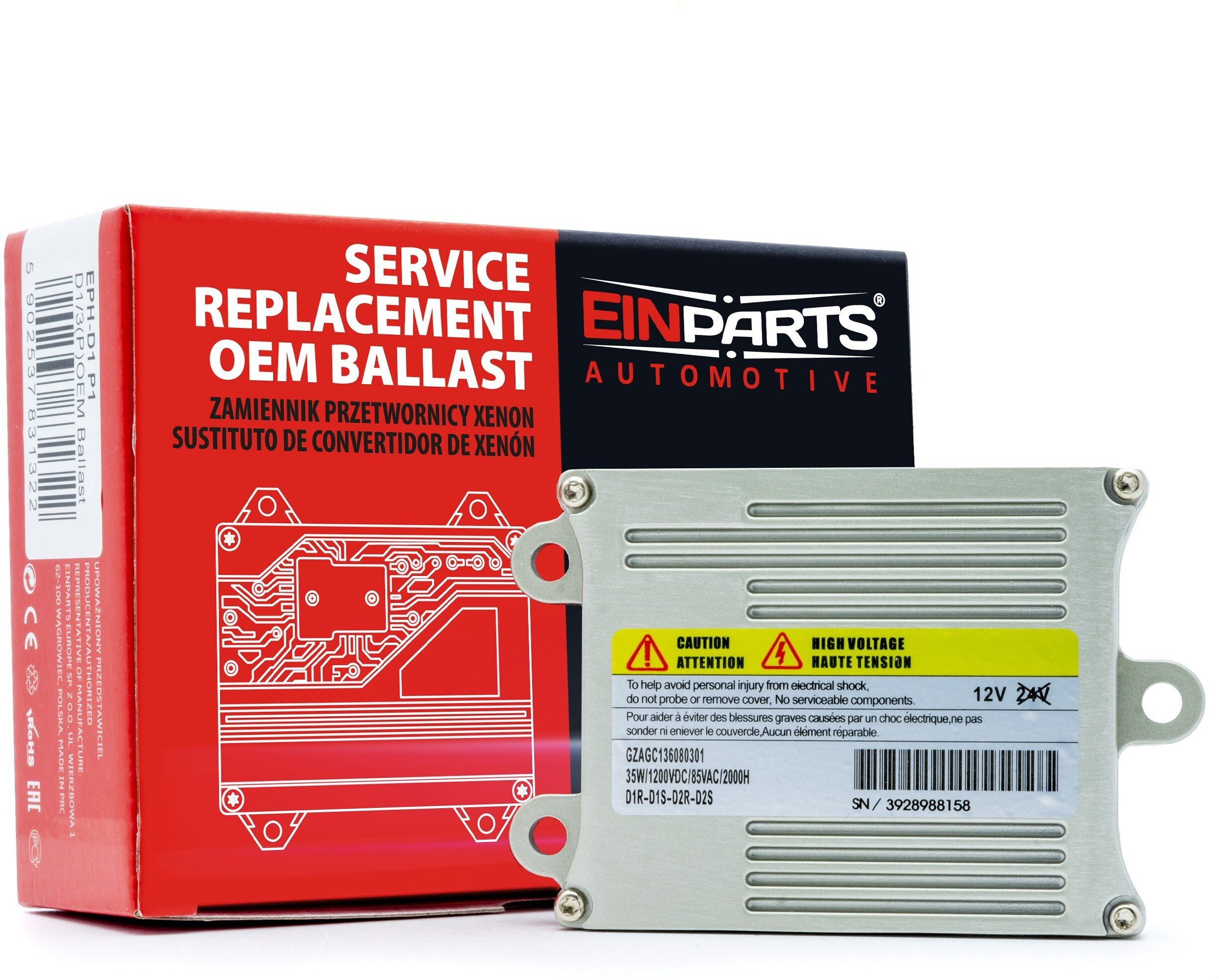 Przetwornica Einparts Automotive EINPARTS PRZETWORNICA XENONOWA 35W DO MERCURY MONTEGO 2004-2007 OE 93235016