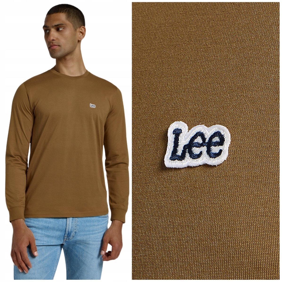 Lee LS PATCH LOGO TEE longsleeve koszulka bawełniana długi rękaw logo M