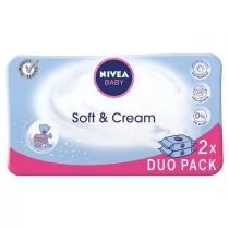 Nivea Beiersdorf Baby Soft&Cream, Chusteczki nawilżane, 2x63 szt. - Chusteczki nawilżane - miniaturka - grafika 1