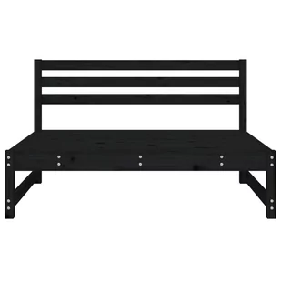 Sofa środkowa do ogrodu, czarna, 120x80 cm, lite drewno sosnowe Lumarko! - Sofy ogrodowe - miniaturka - grafika 4